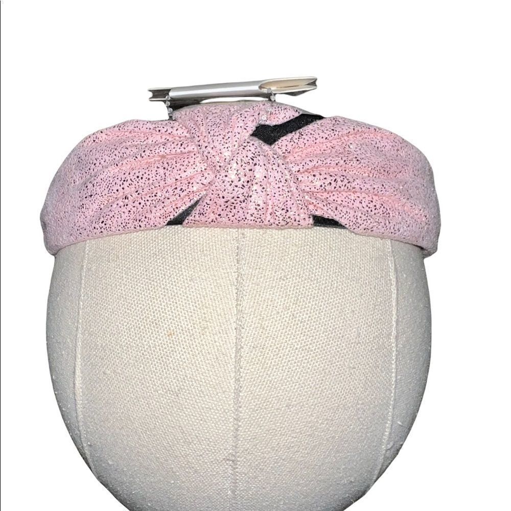Lulla Collection by Bindaya Pink with Gold Foil Knotted Headband One Size New